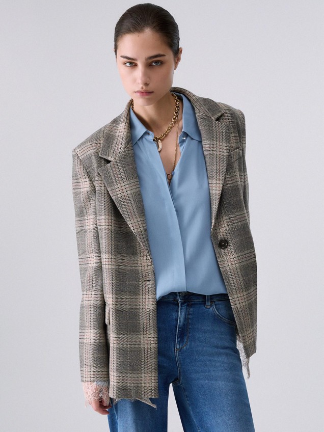 Blazer com Padrão Xadrez