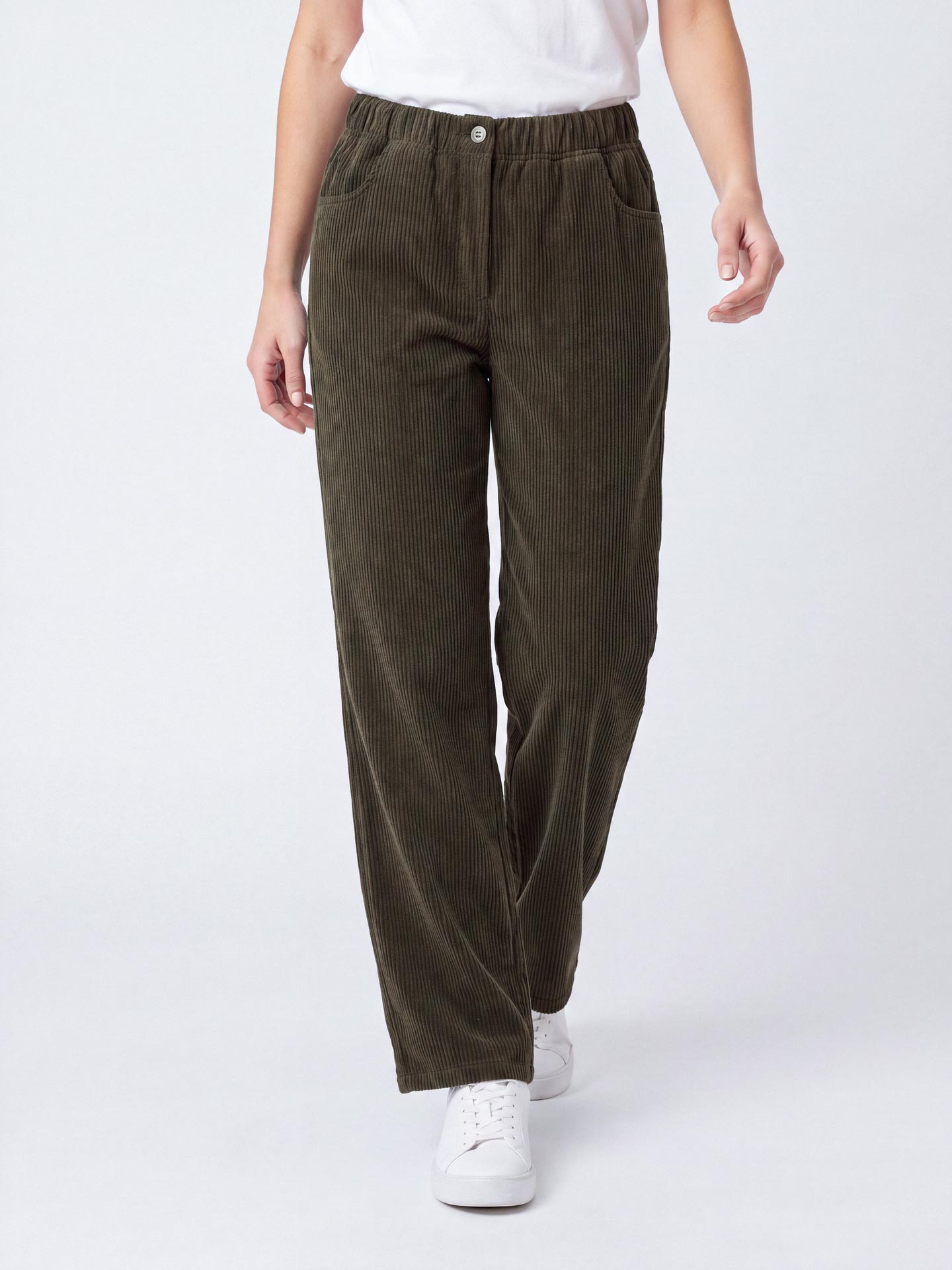 Calças de Malha Canelada