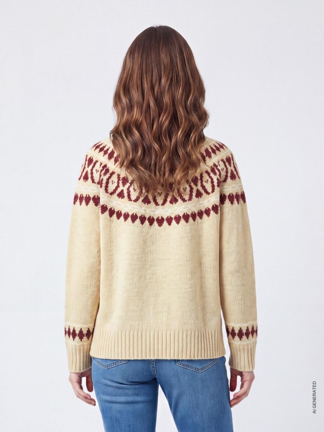 Camisola de Malha com Decote Rente