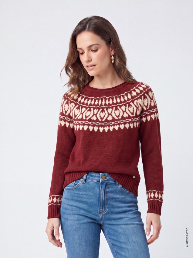 Camisola de Malha com Decote Rente