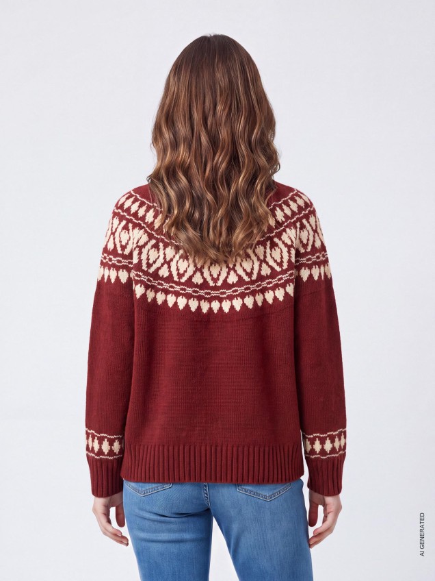 Camisola de Malha com Decote Rente