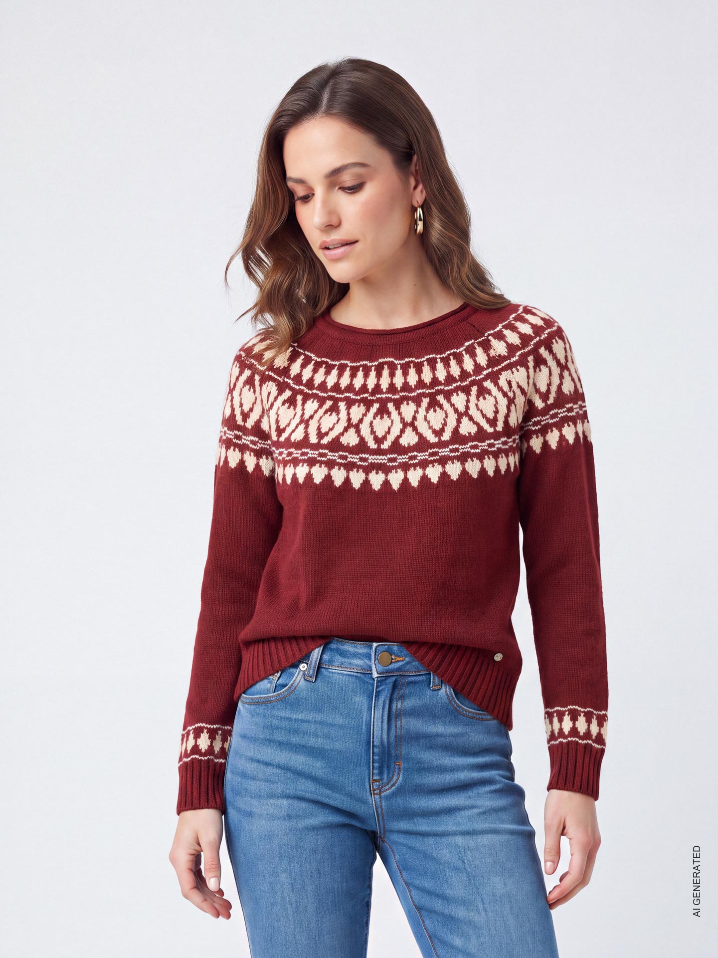 Camisola de Malha com Decote Rente