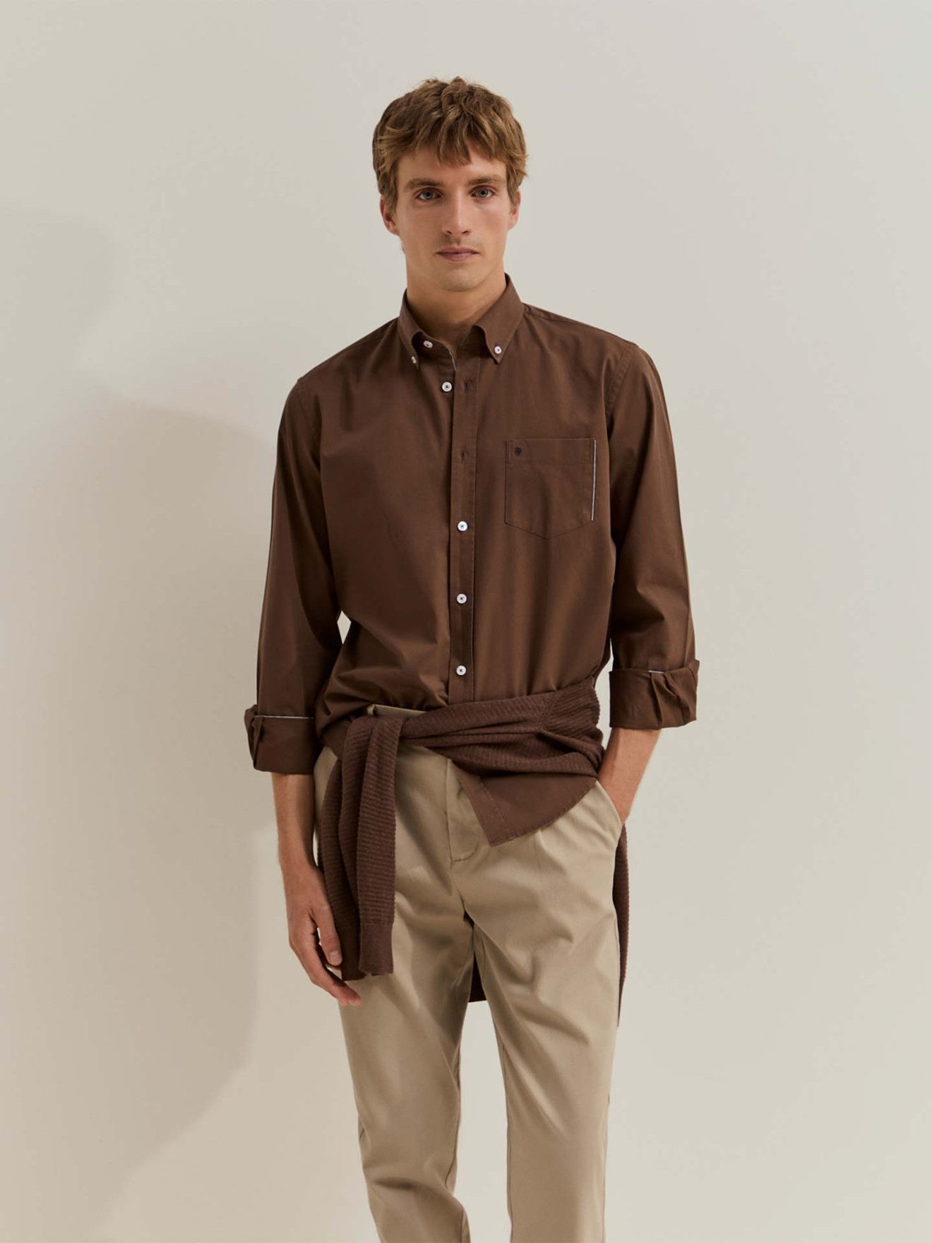 Camisa Regular Fit em Algod�o
