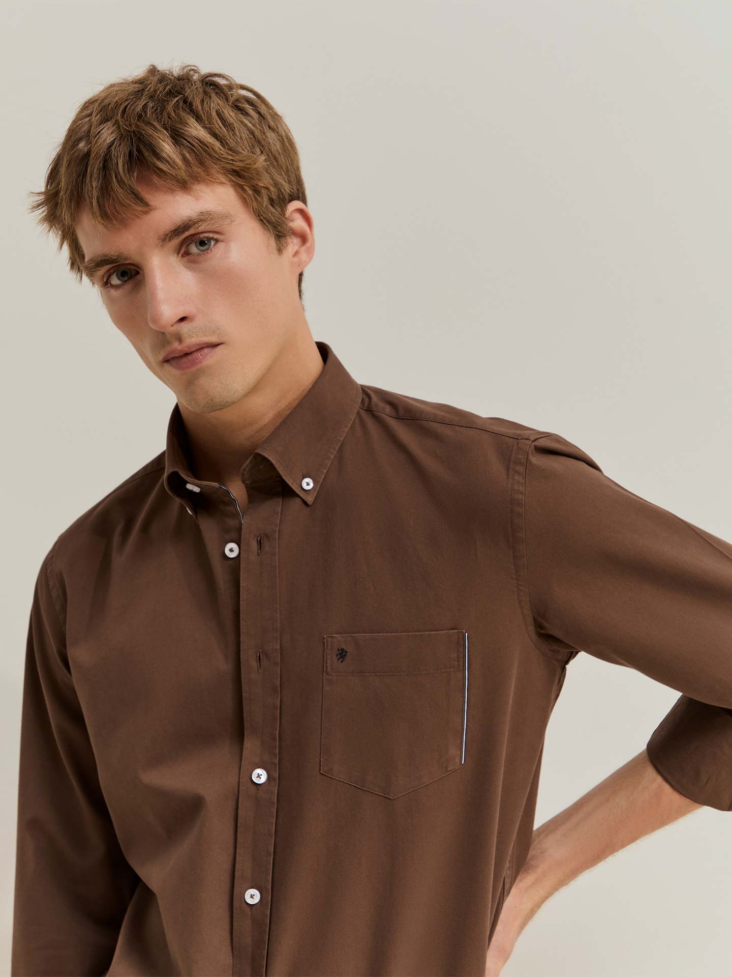 Camisa Regular Fit em Algodão