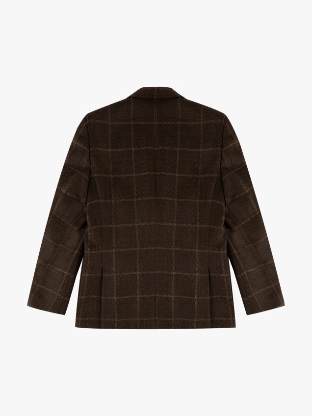 Blazer Slim Fit com Padrão de Xadrez
