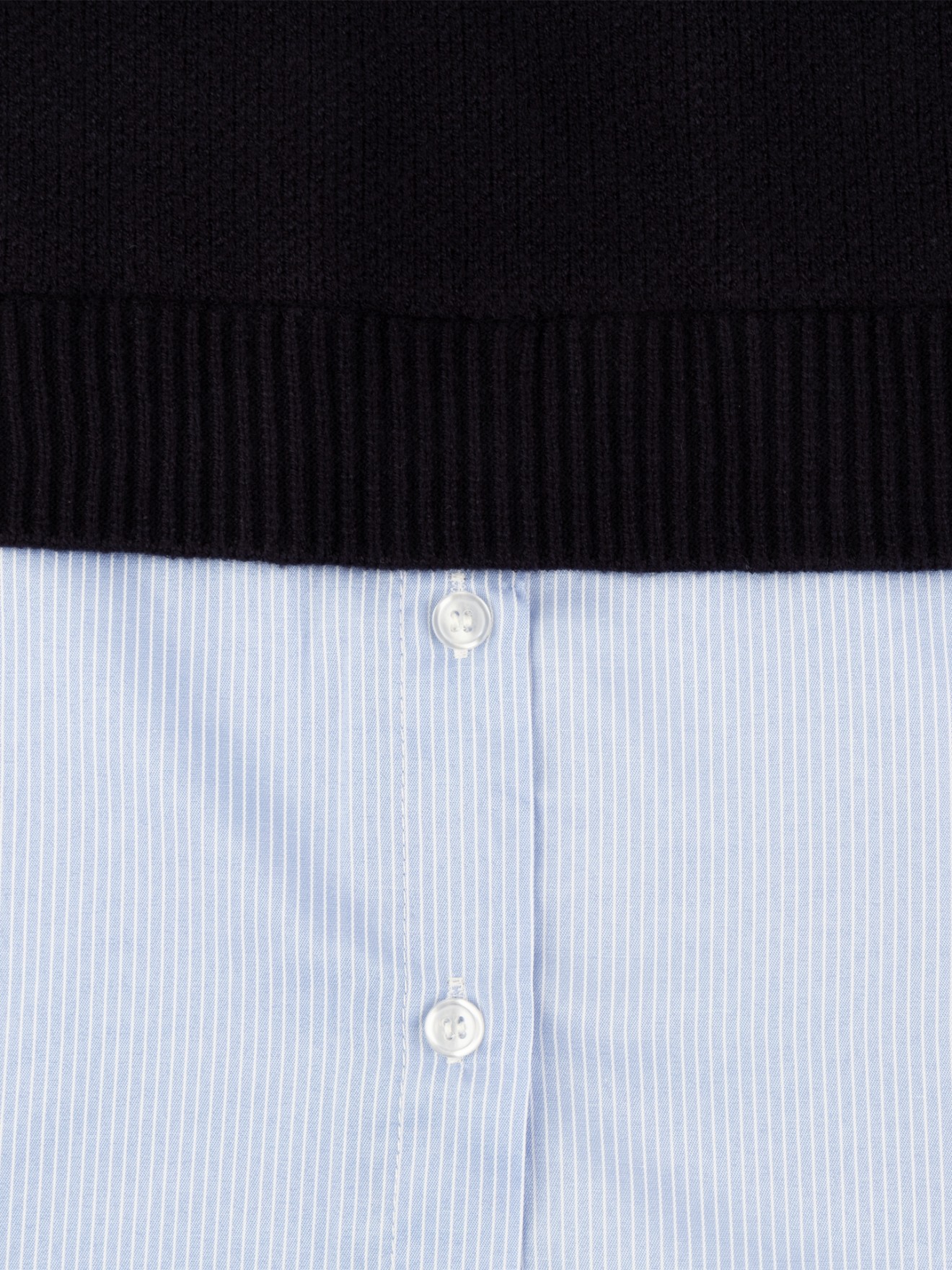 Camisola de Malha com Efeito de Camisa