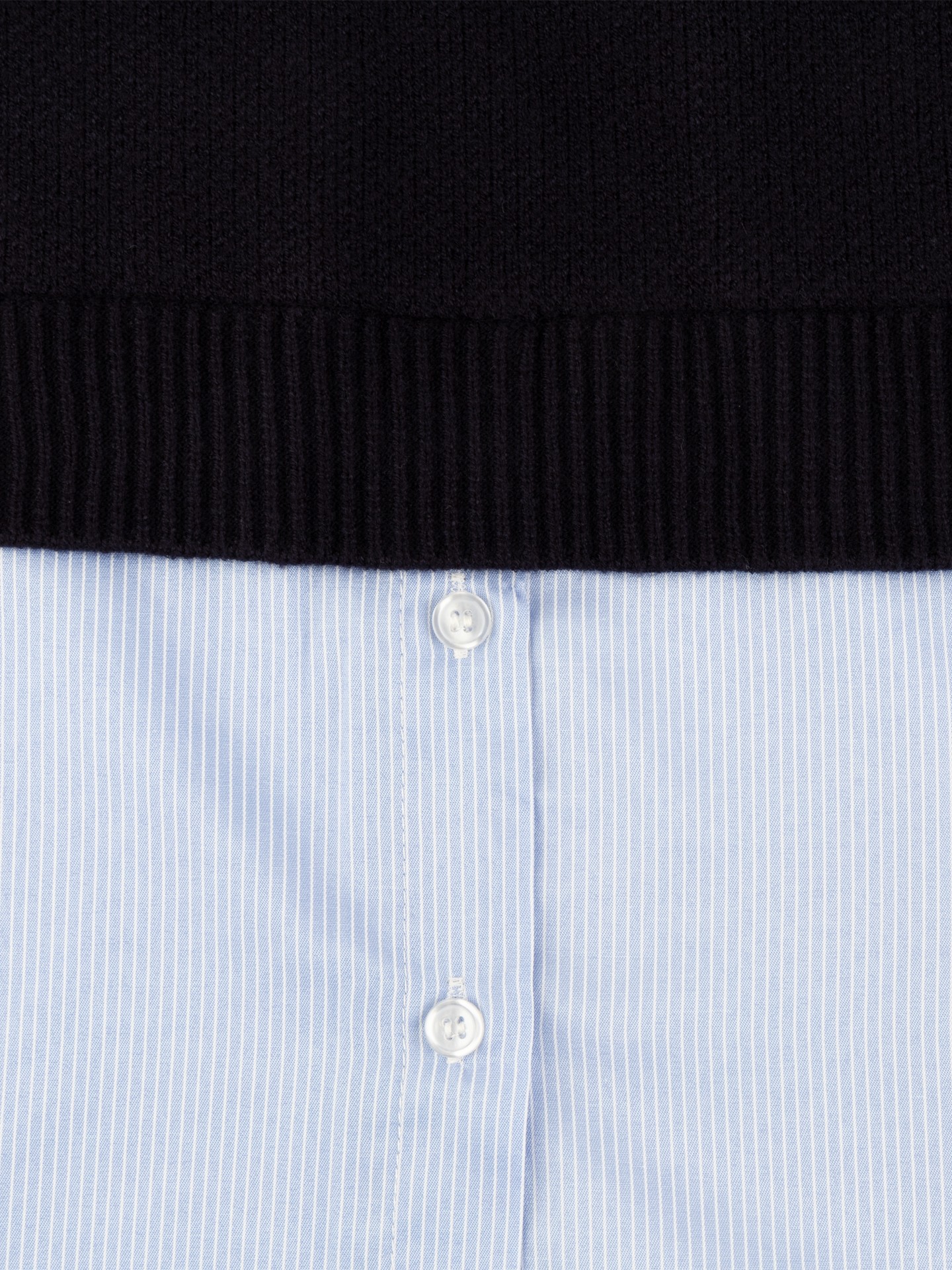 Camisola de Malha com Efeito de Camisa