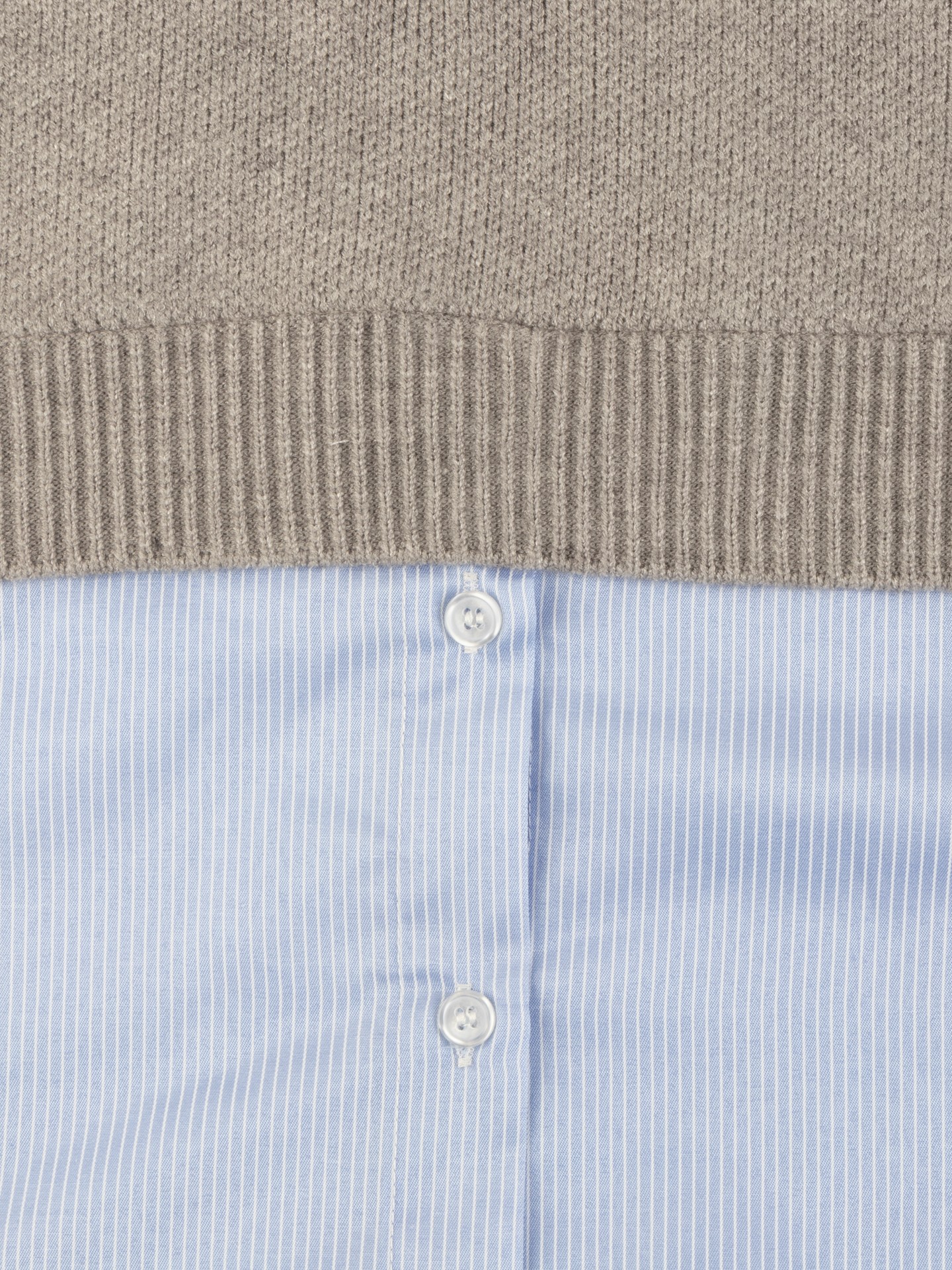 Camisola de Malha com Efeito de Camisa
