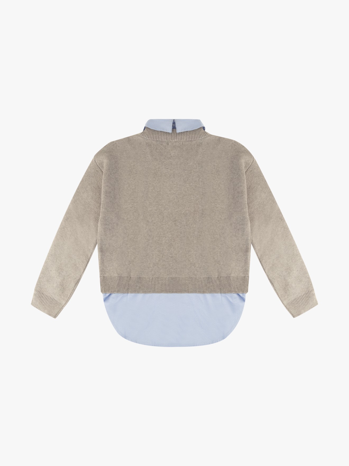 Camisola de Malha com Efeito de Camisa