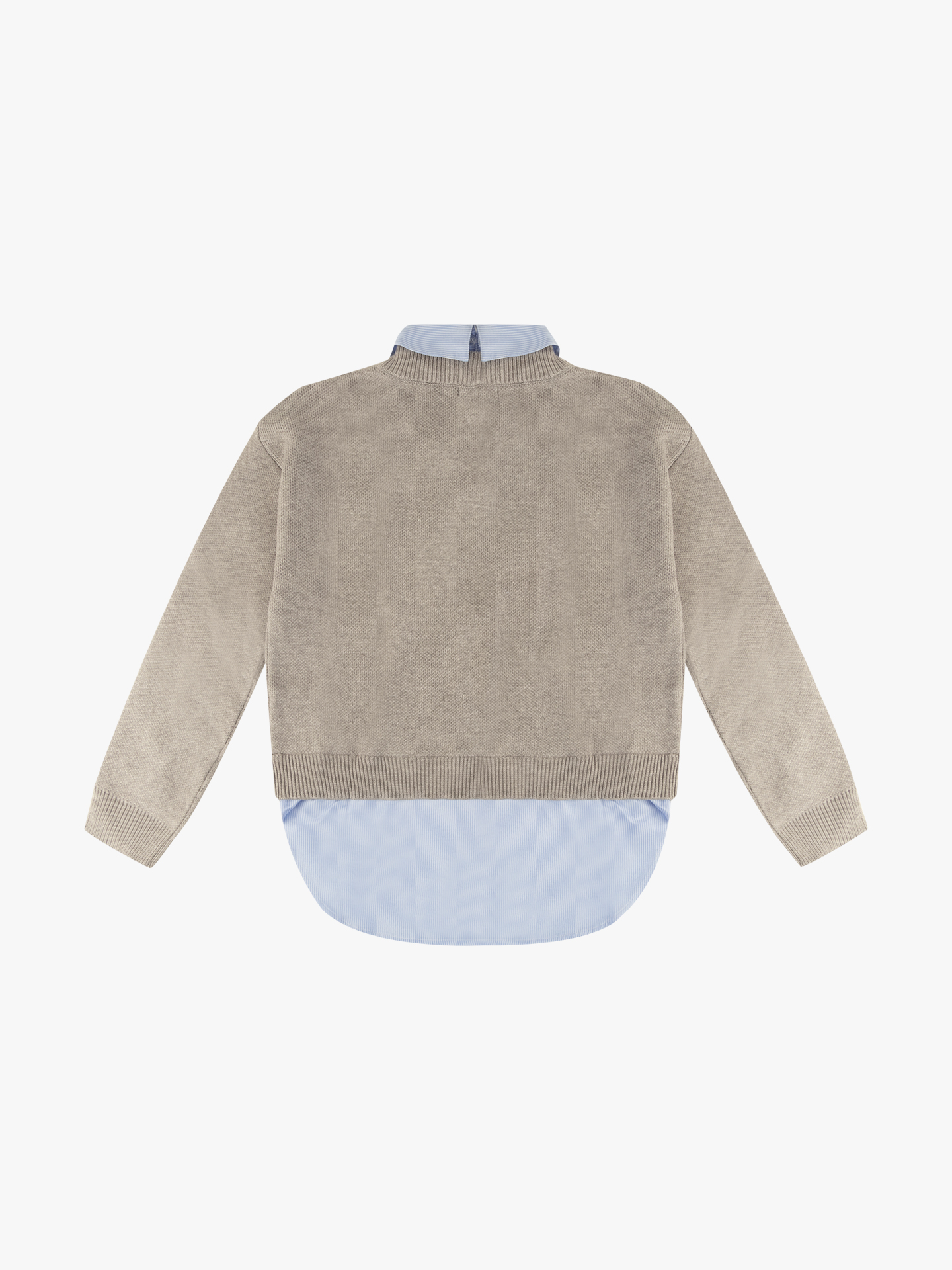 Camisola de Malha com Efeito de Camisa