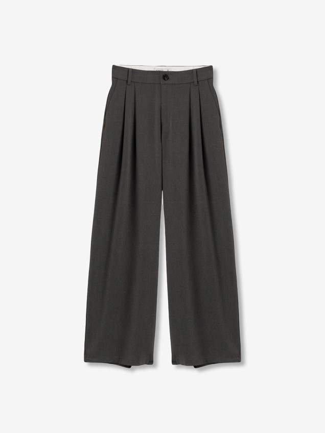 Calças Wide Leg com Pregas