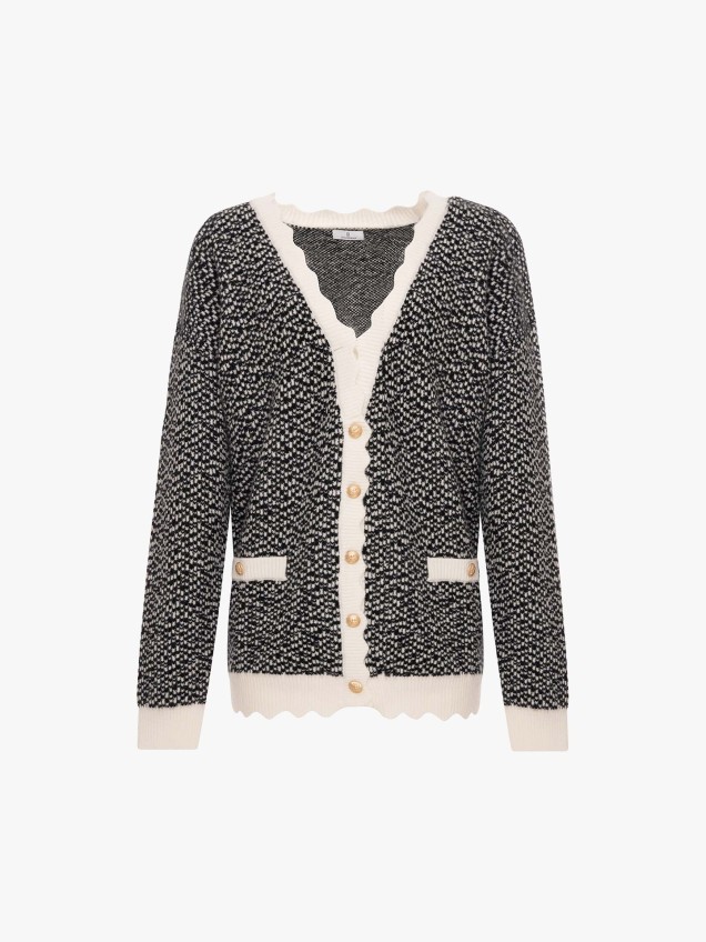 Casaco de Malha Oversize com Decote em V