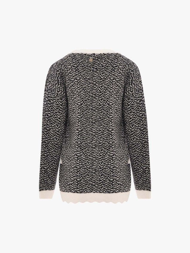 Casaco de Malha Oversize com Decote em V