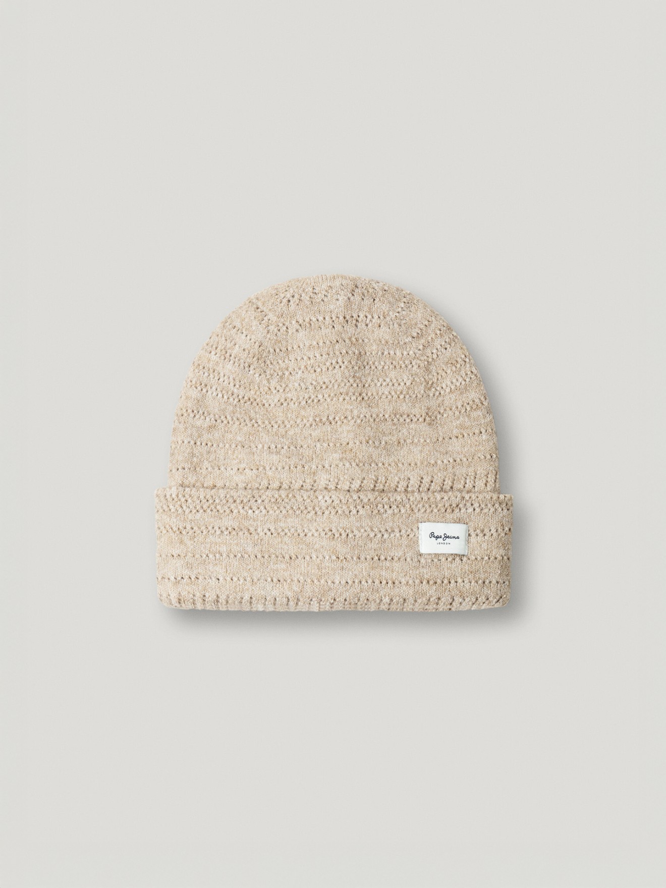 Gorro em Malha Pointelle com Logótipo