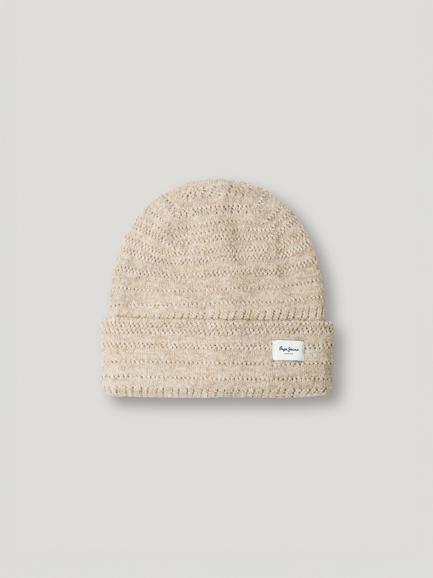 Gorro em Malha Pointelle com Logótipo