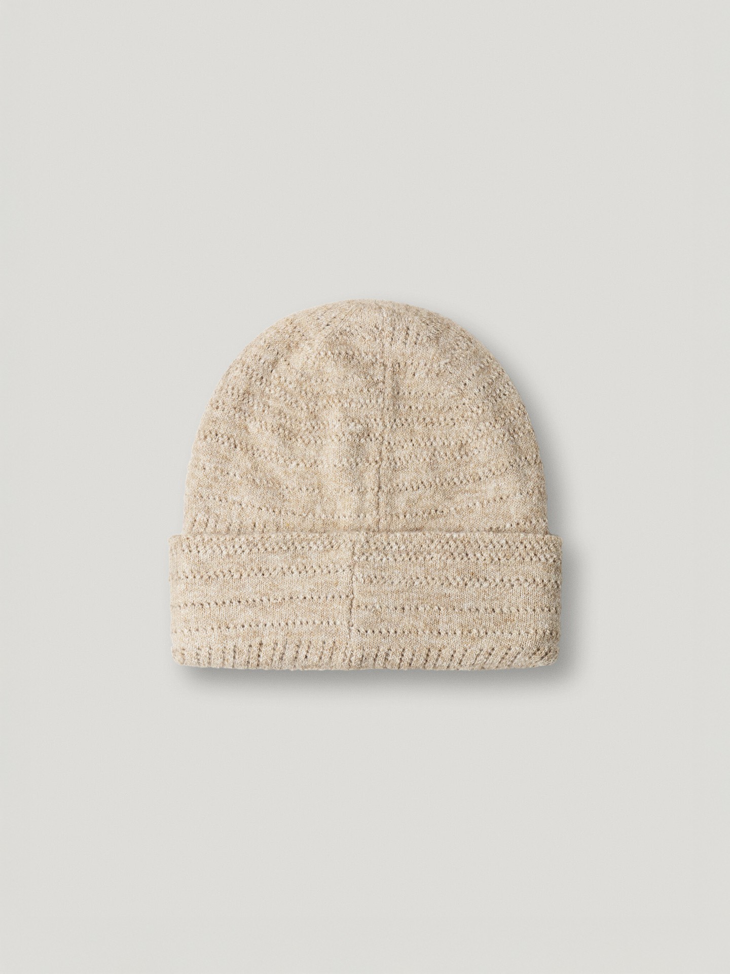Gorro em Malha Pointelle com Logótipo