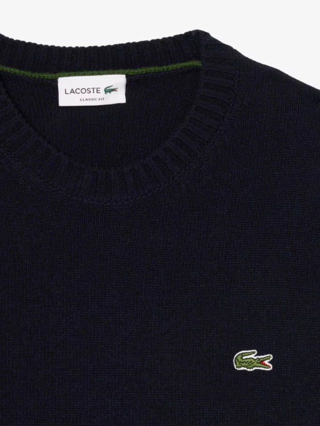 Camisola de Gola Redonda em Lã Cardada