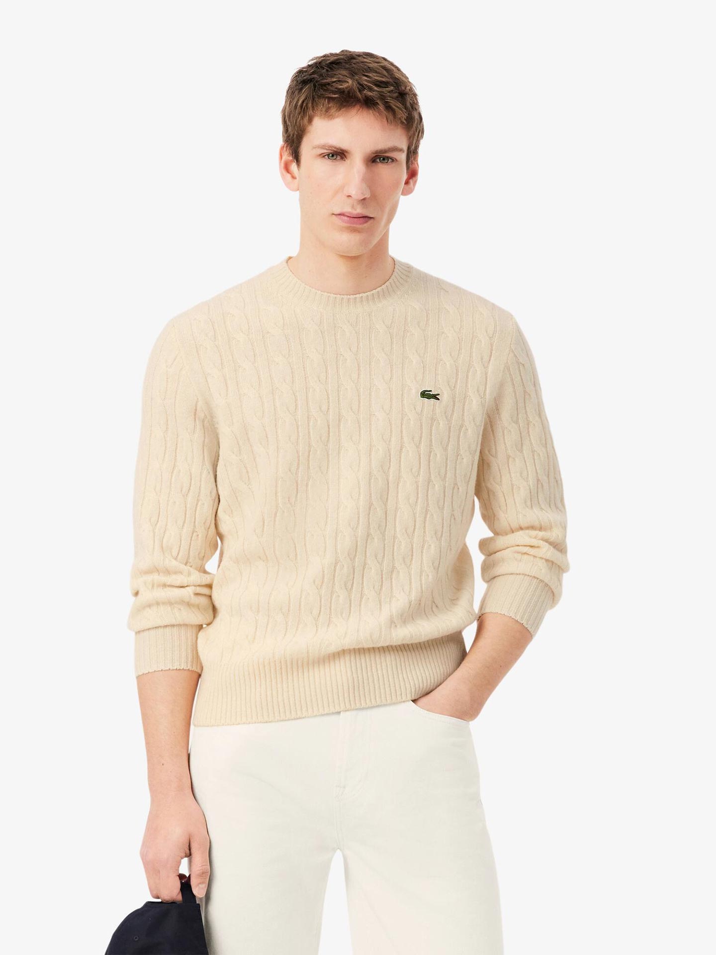 Camisola de Malha em Lã com Gola Redonda