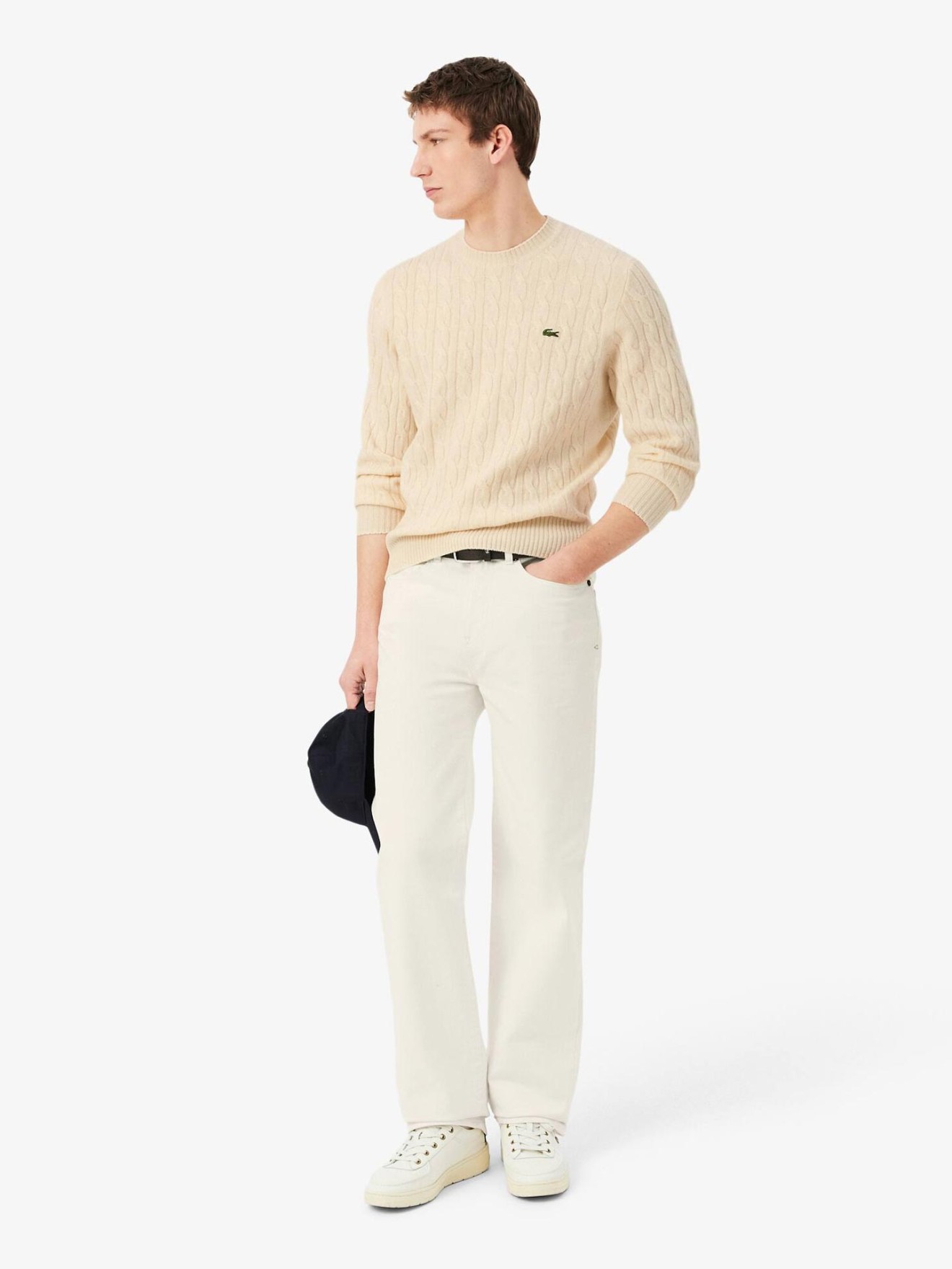 Camisola de Malha em Lã com Gola Redonda