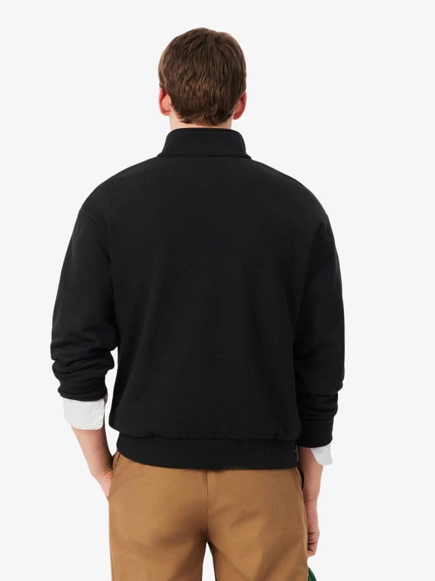 Sweatshirt em Felpa com Gola Alta e Fecho de Correr