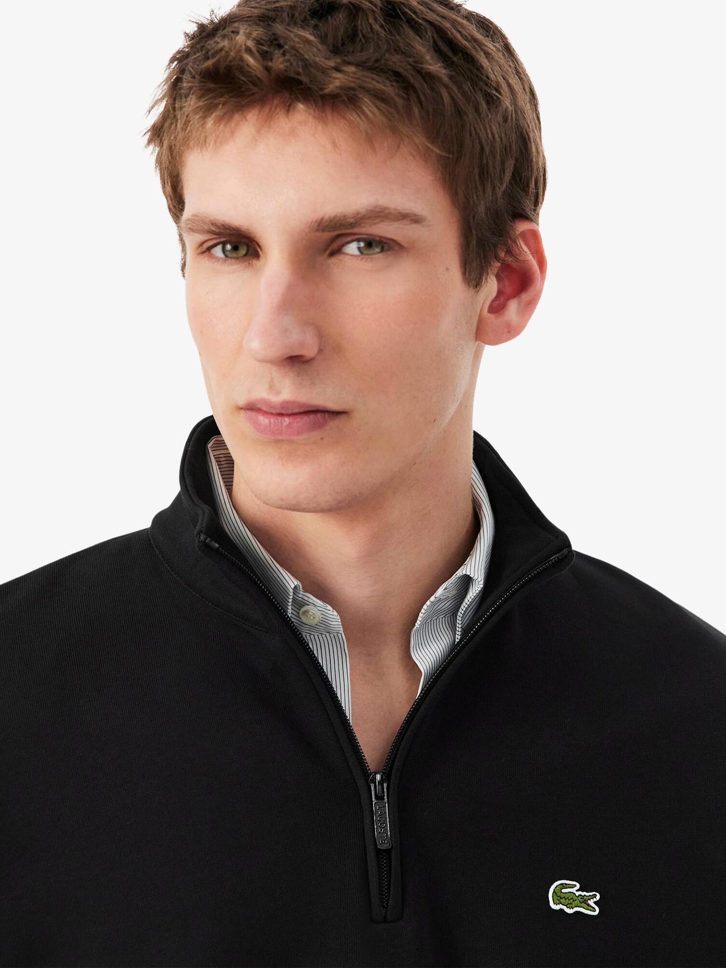 Sweatshirt em Felpa com Gola Alta e Fecho de Correr