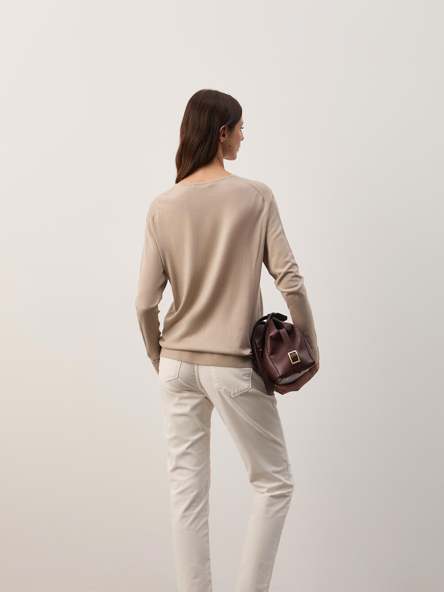 Camisola em Lã com Decote em V