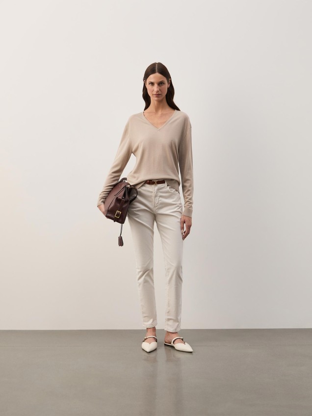 Camisola em Lã com Decote em V