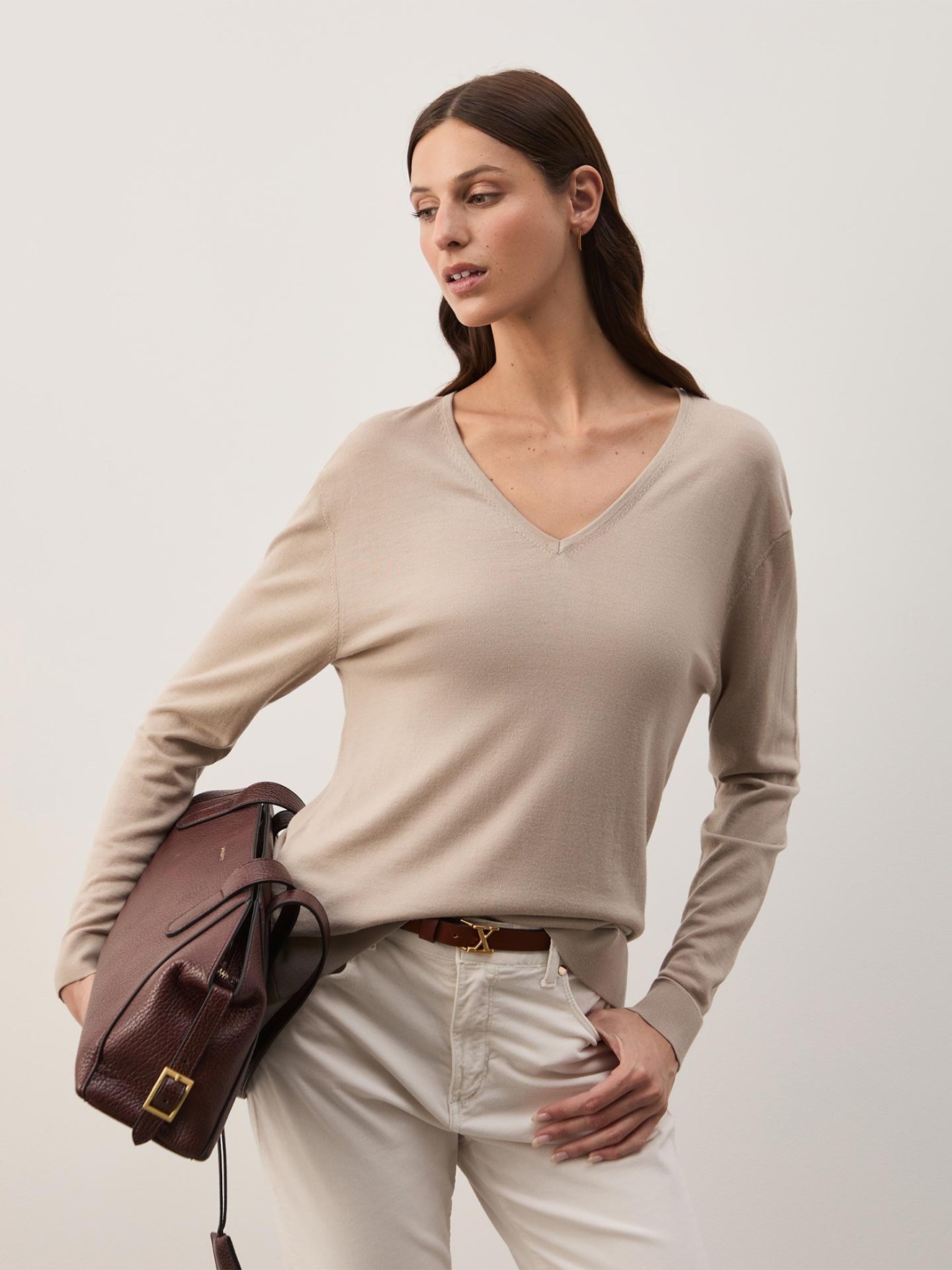 Camisola em Lã com Decote em V