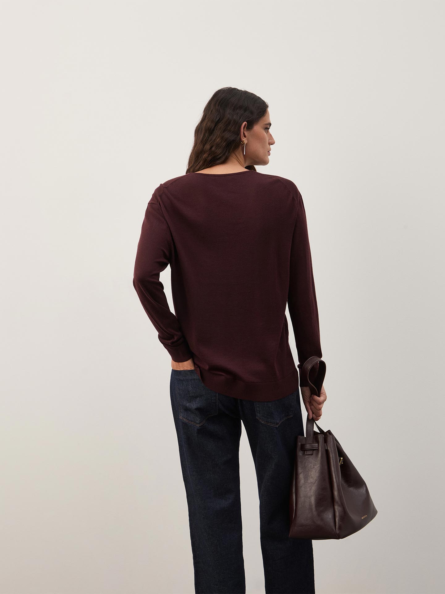 Camisola em Lã com Decote em V