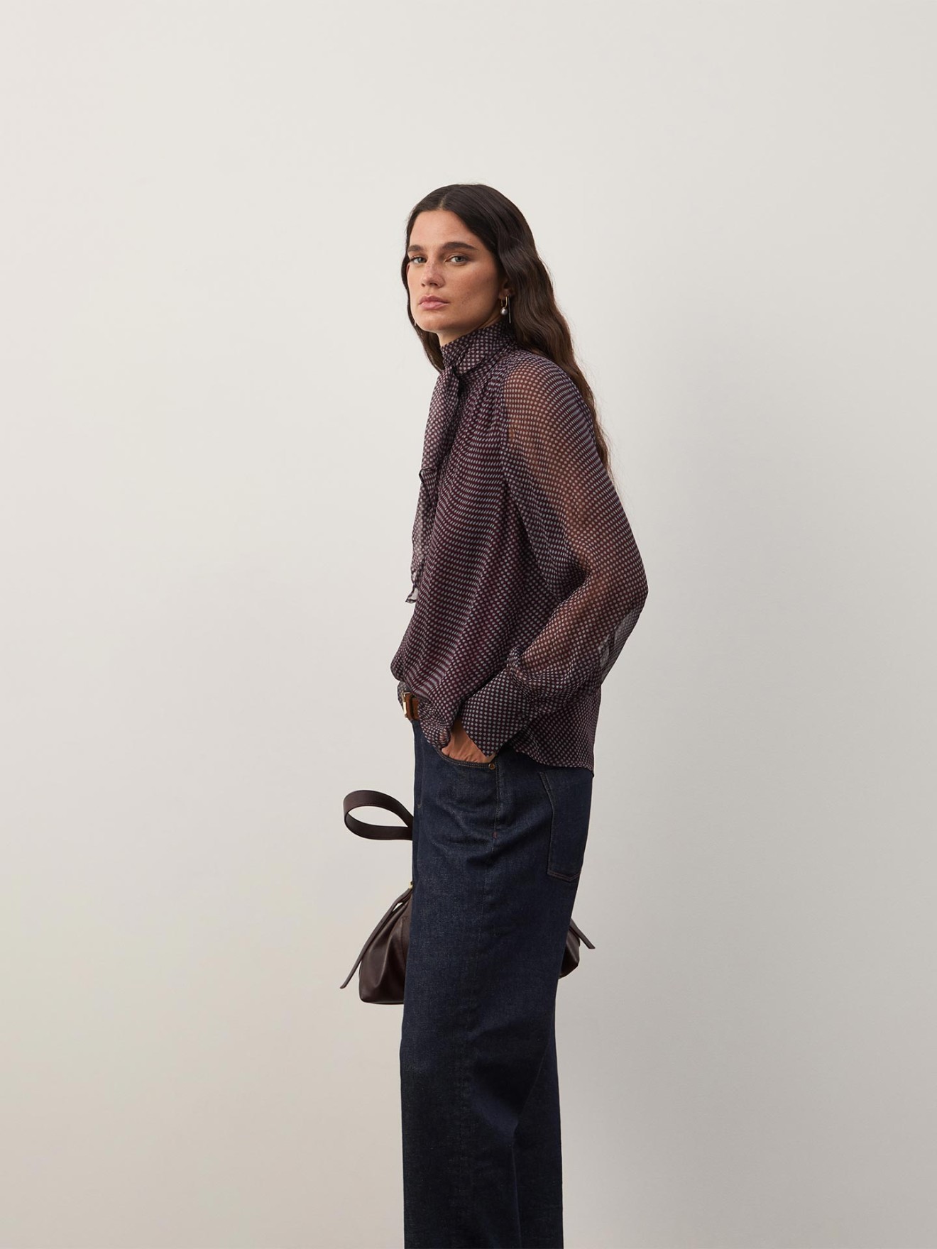 Blusa Estampada com Laçada