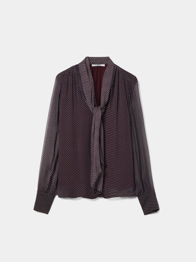 Blusa Estampada com Laçada
