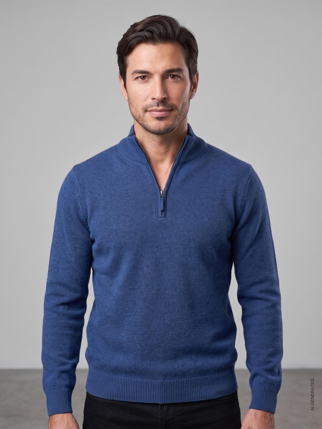 Camisola de Malha com Gola Alta