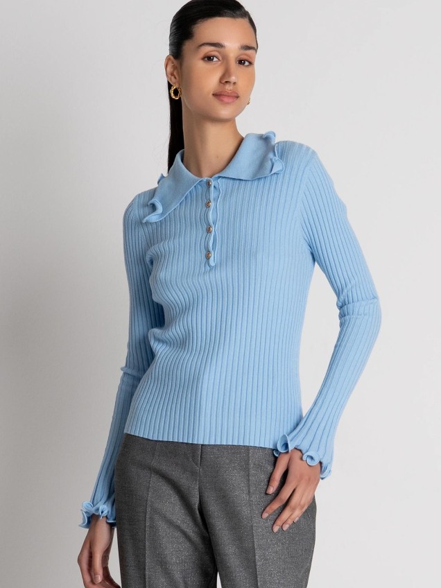 Camisola de Malha com Folhos