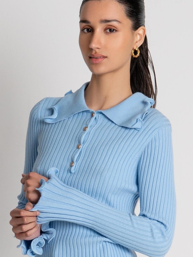 Camisola de Malha com Folhos