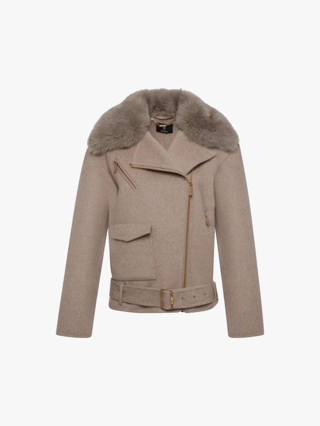Blusão Biker Regular Fit com Lã