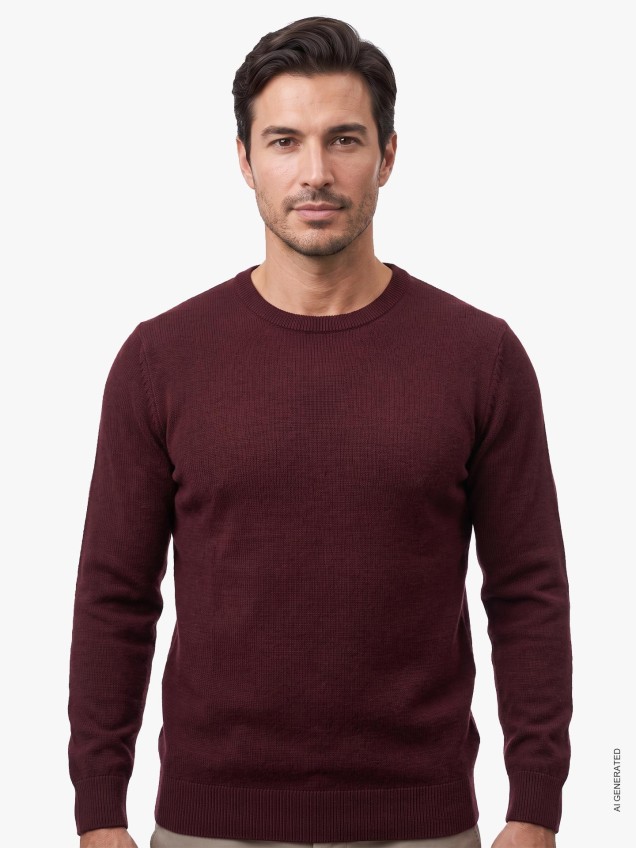 Camisola de Malha com Gola Redonda