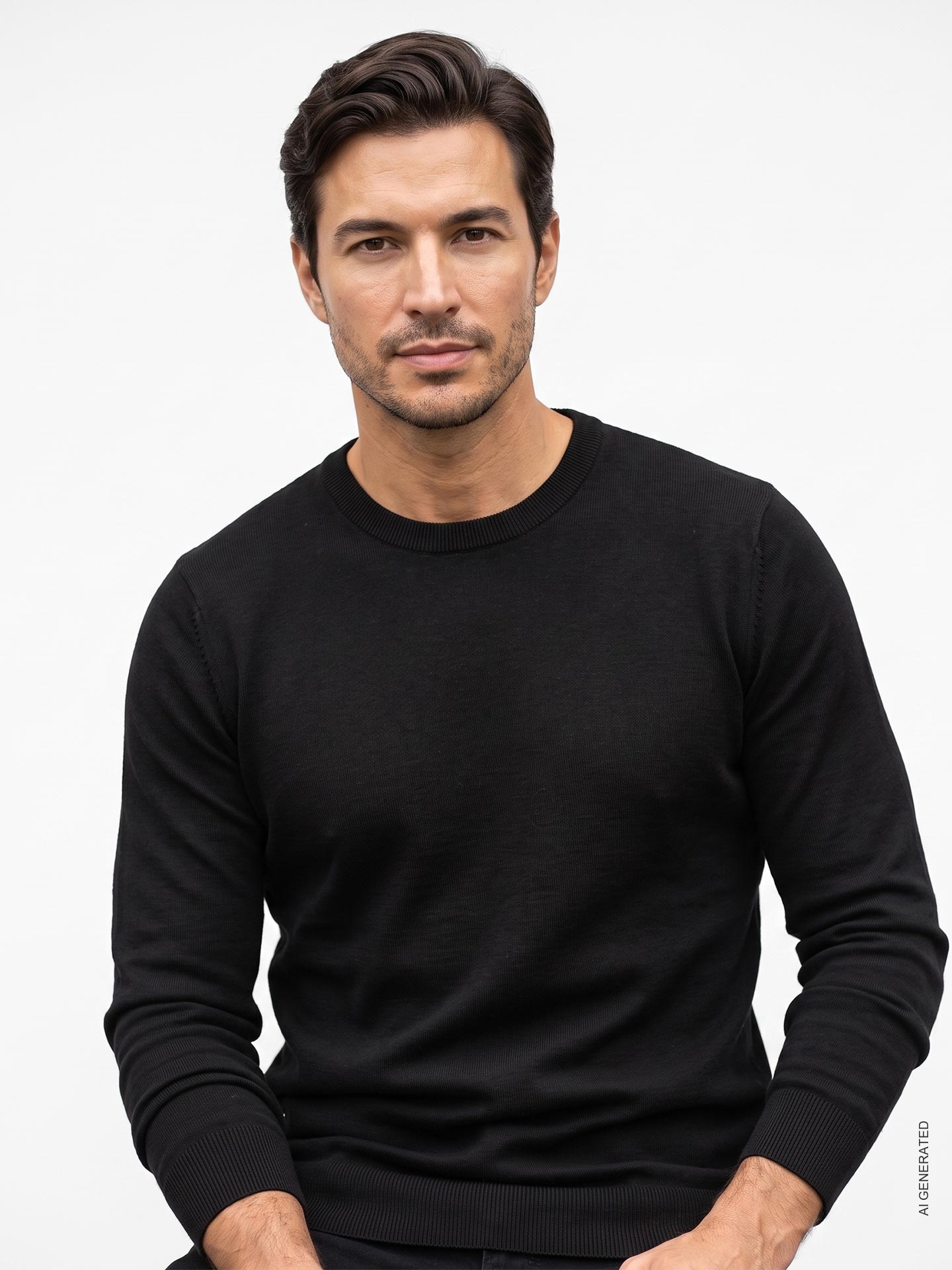Camisola de Malha com Gola Redonda