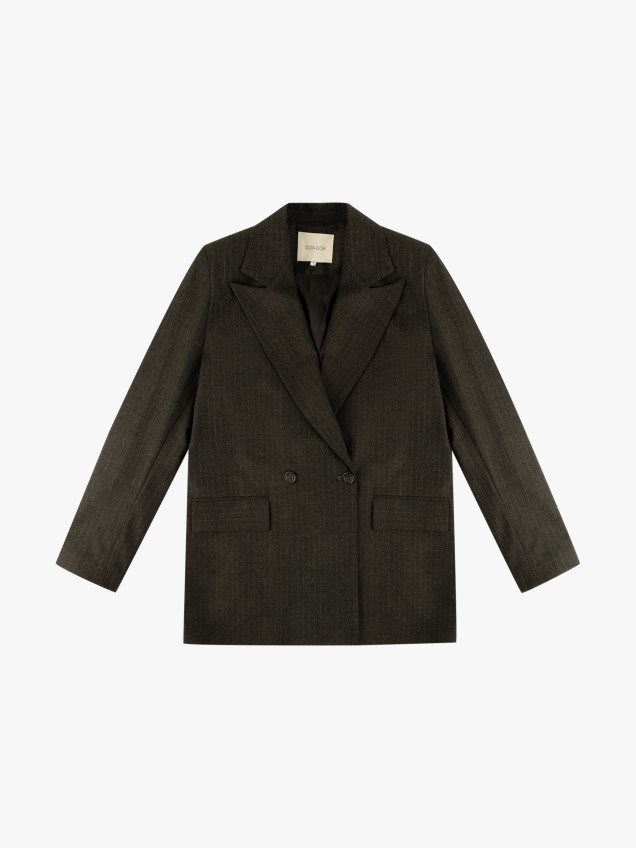 Blazer Cruzado com Risca de Giz