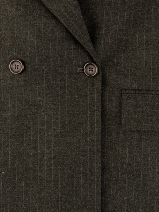Blazer Cruzado com Risca de Giz