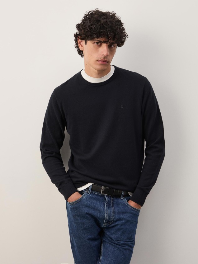Camisola de Malha com Gola Redonda