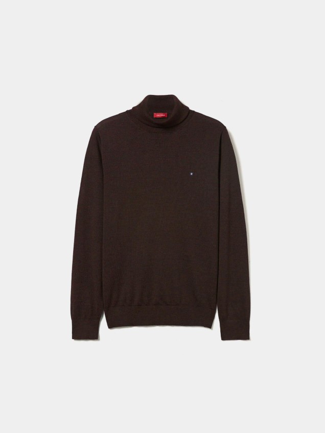 Camisola de Gola Alta em Lã