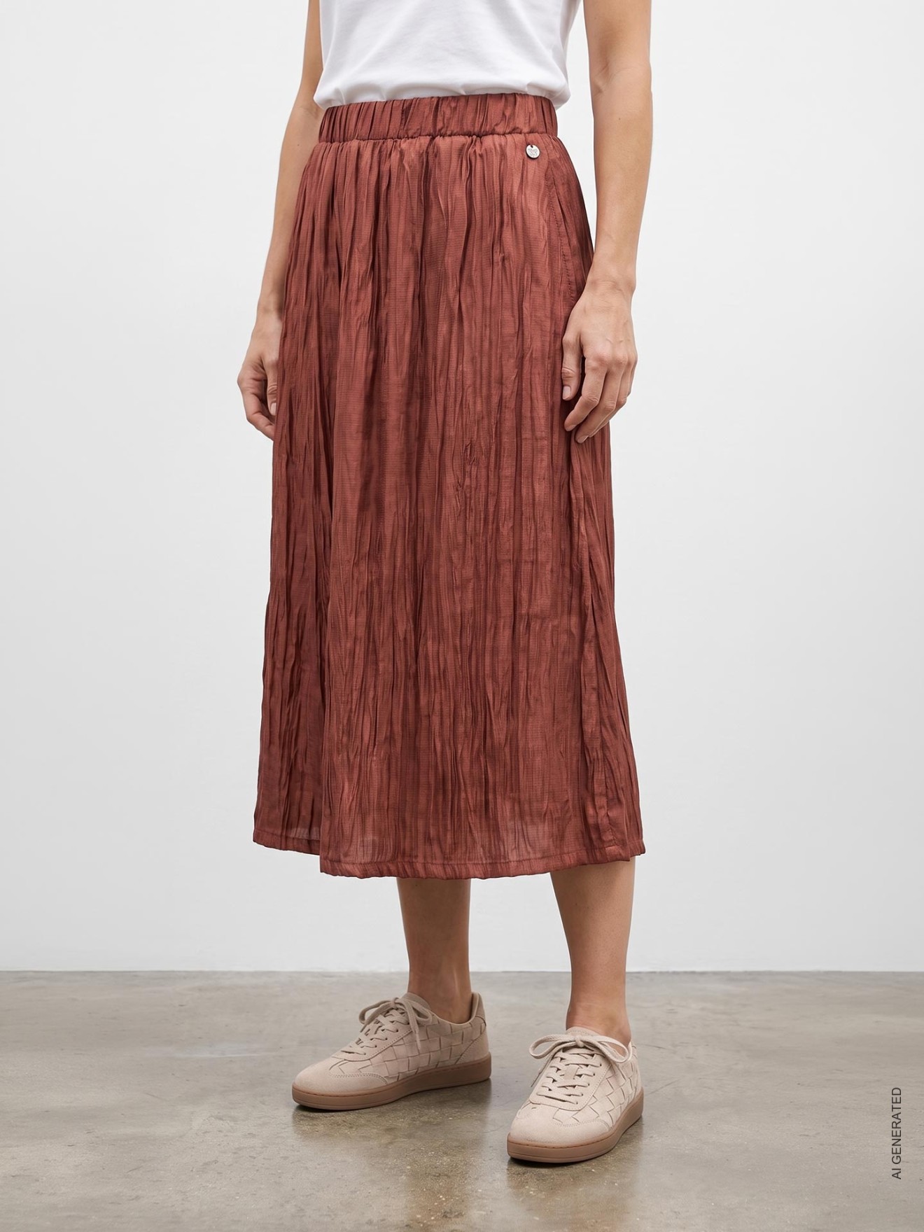 Saia Midi com Cintura El�stica