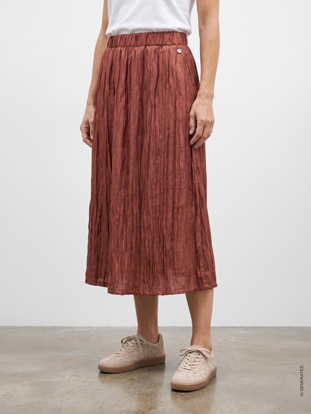 Saia Midi com Cintura Elástica