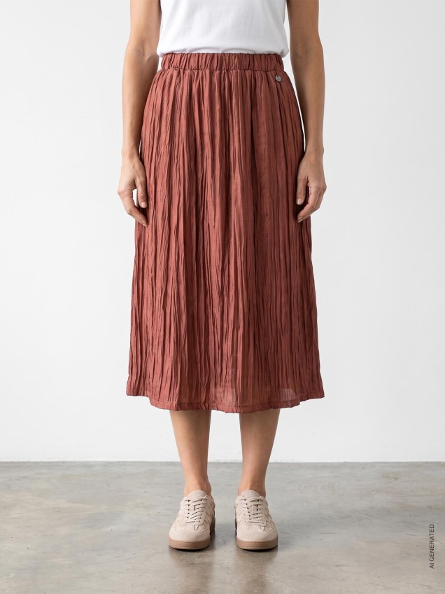 Saia Midi com Cintura Elástica