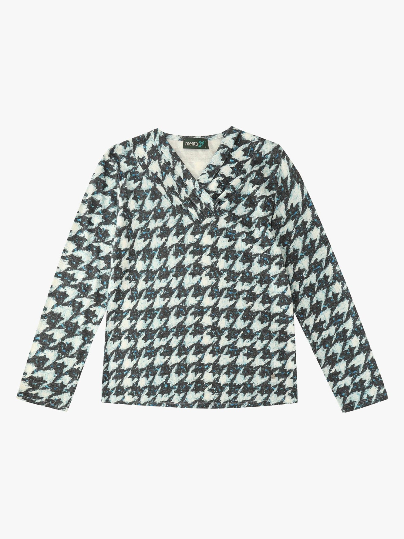 Camisola Estampada com Decote em V Cruzado