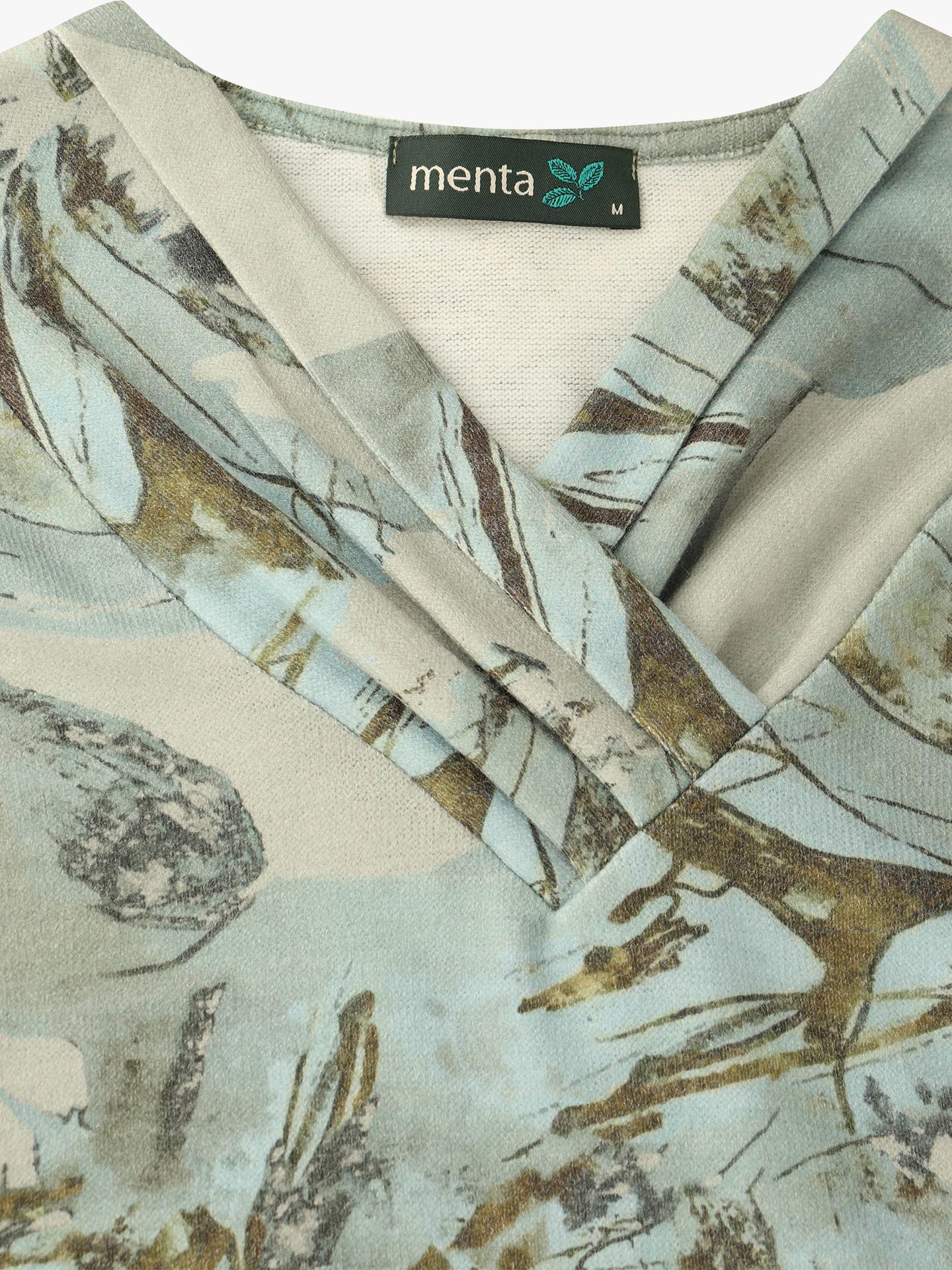 Camisola Estampada com Decote em V Cruzado