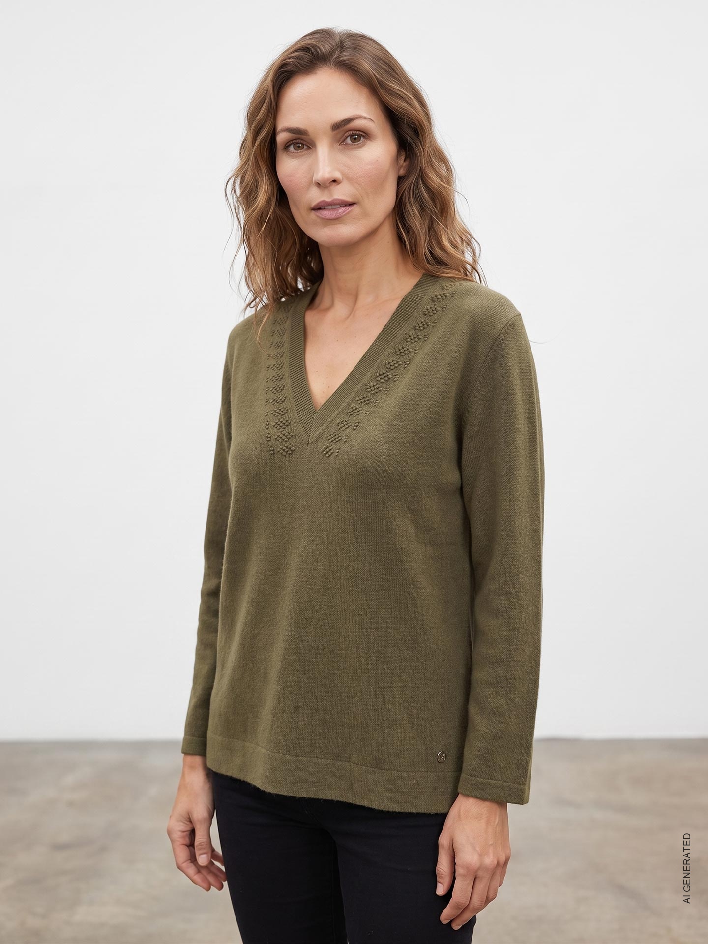 Camisola de Malha com Decote em V