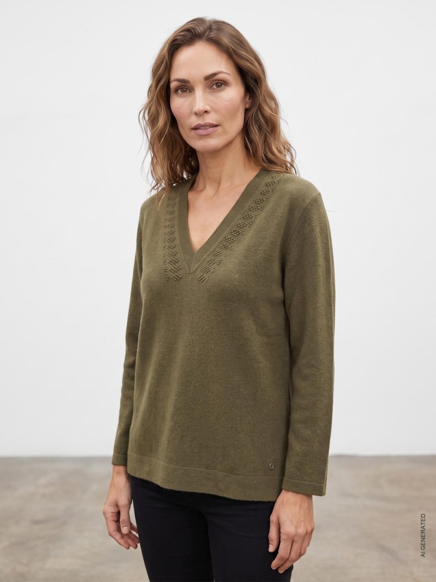 Camisola de Malha com Decote em V