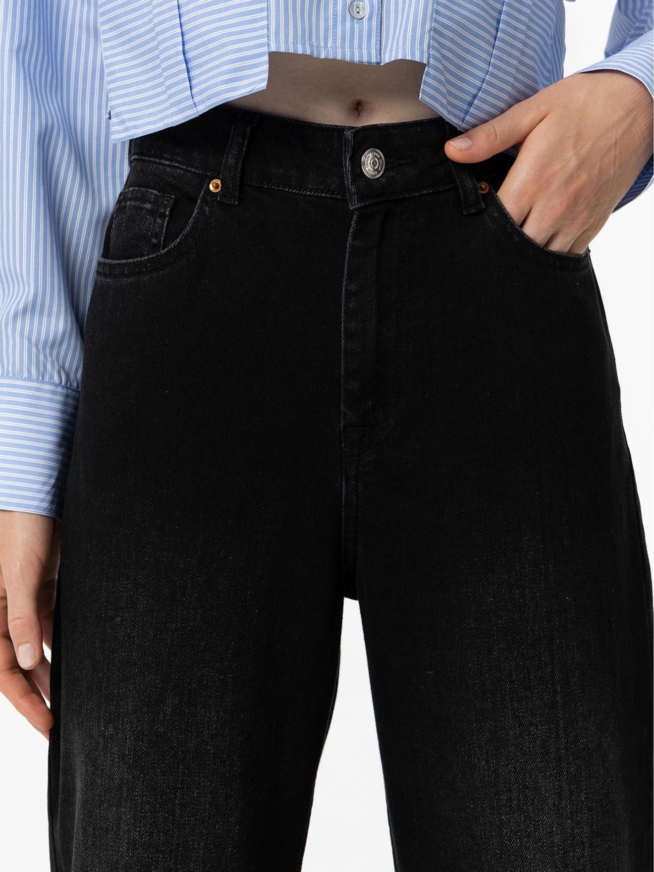 Cal�as de Ganga Wide Leg com Cintura Subida