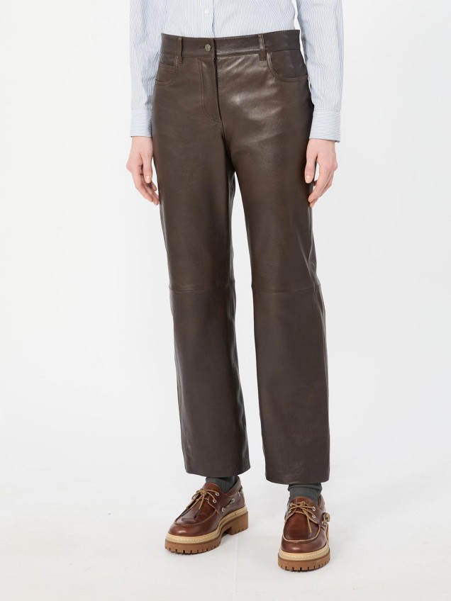 Cal�as Cropped em Pele WKDDESERTO